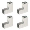 vidaXL stabu savienotāji, L forma, 4 gab., cinkots metāls, 71x71 mm