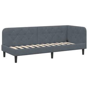 vidaXL Stūra gultas rāmis Tum&scaron;i pelēks 80 x 200 cm Samts
