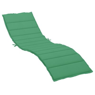 vidaXL sauļošanās krēsla matracis, 200x60x3 cm, audums, zaļš