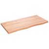 vidaXL galda virsma, gai&scaron;i brūna, 100x50x(2-4) cm, ozola masīvkoks