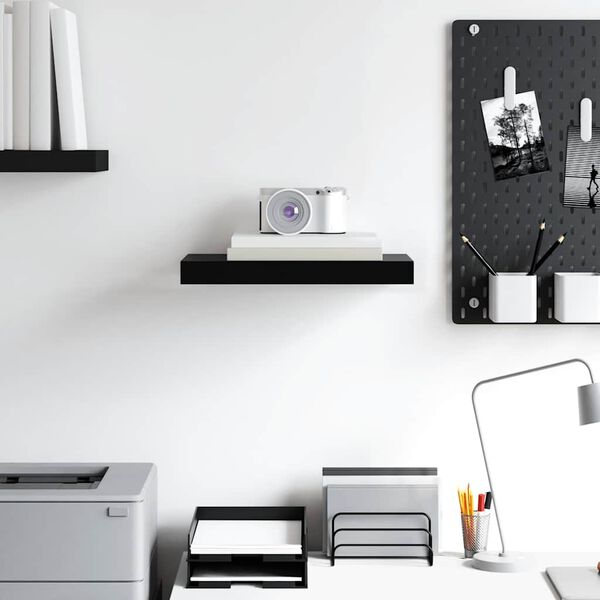 vidaXL sienas plaukts, melns, 40x23x3,8 cm, MDF