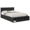 vidaXL Gultas rāmis ar plauktu Melna 140 x 200 cm Inženierijas koks