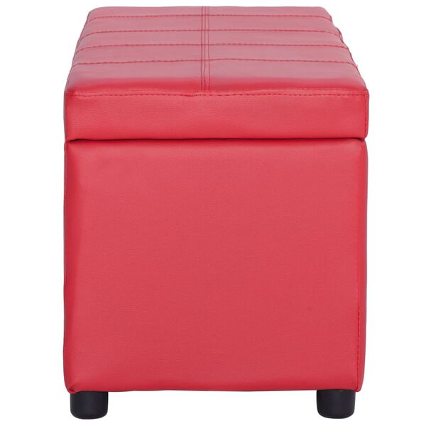 vidaXL sols ar kasti, 116 cm, sarkana mākslīgā āda