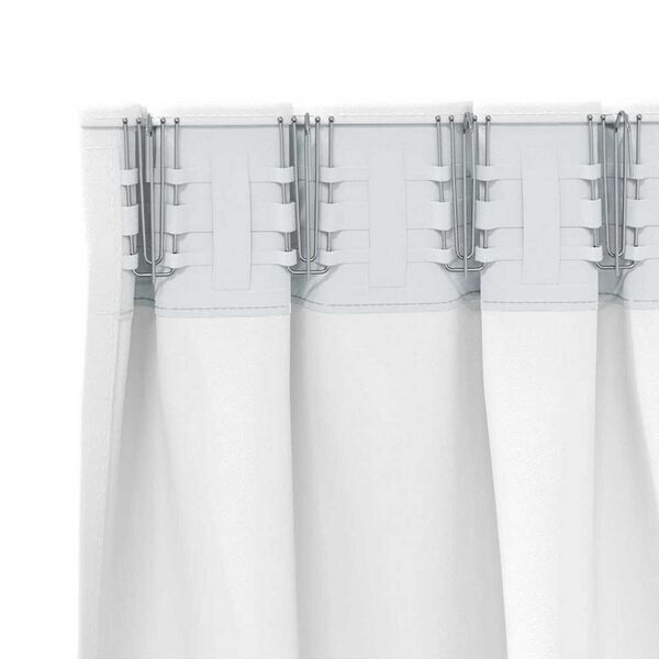 vidaXL Aizkari ar Gredzeniem, kas Aizliedz Gaismu 2 pcs Gai&scaron;i balta