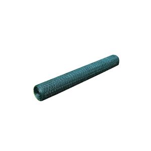 vidaXL stiepļu žogs ar PVC pārklājumu, 25x0,5 m, zaļ&scaron;