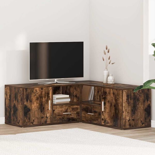 vidaXL stūra skapītis, ozola krāsa, 200x40x45 cm, inženierijas koks