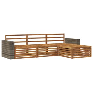 vidaXL Āra dīvānu komplekts 4 pcs Dabiska Cietā akācijas koks
