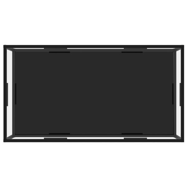 vidaXL kafijas galdiņ&scaron;, melns, caurspīdīgs, 120x60x35cm, rūdīts stikls