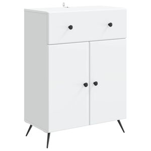 vidaXL Puse ar atvilktni Balts 66 x 34,5 x 90 cm Inženierijas koks