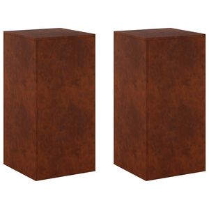 vidaXL Augu statīvs 2 pcs Rūsa 40 x 40 x 80 cm Novecināts tērauds