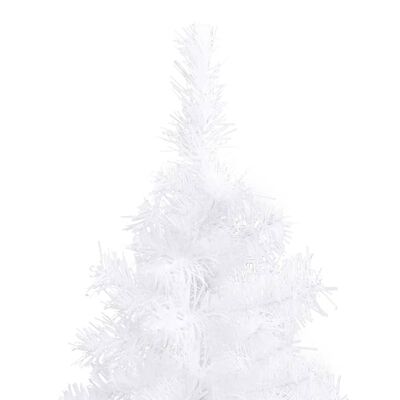vidaXL izgaismota stūra Ziemassvētku egle, balta, 210 cm, PVC
