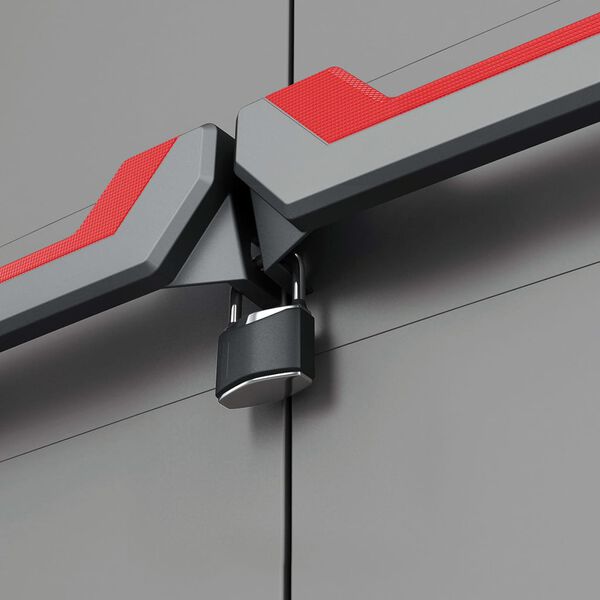 Keter skapis Stilo ar plauktiem, pelēks un melns, 173 cm