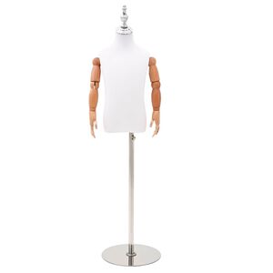 vidaXL Regulējams 120-150 cm manekens ar pamatni Unisex PP Balts