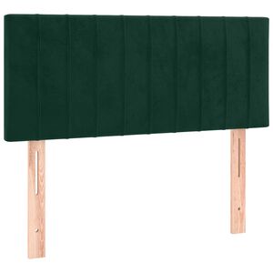 vidaXL gultas galvgalis, 80x5x78/88 cm, tum&scaron;i zaļ&scaron; samts