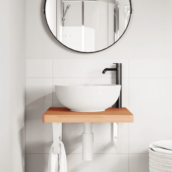 vidaXL izlietnes plaukts, stiprināms pie sienas, tērauds, dižskābardis