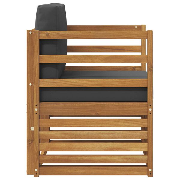 vidaXL Āra dīvānu komplekts Cieta akācijas koks un poliesters Dabiska