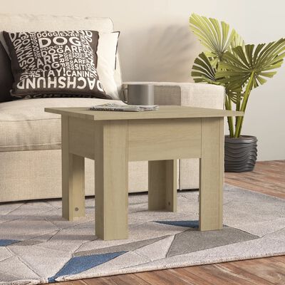 vidaXL kafijas galdiņš, ozolkoka krāsā, 55x55x42 cm, skaidu plāksne