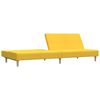 vidaXL 2-vietīga dīvāngulta, dzeltens audums