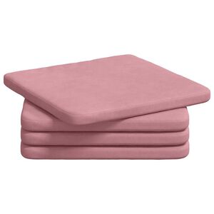 vidaXL Sēdvietas spilventiņi 4 pcs Rozā 40 x 40 x 3 cm Samts