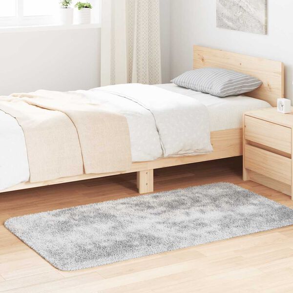 vidaXL paklājs, 80x150 cm, Shaggy, NAVARRA, sudrabaini pelēka