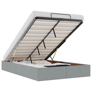 vidaXL Osmaņu gultas rāmis bez matrača gai&scaron;i pelēks 120x200 cm audums