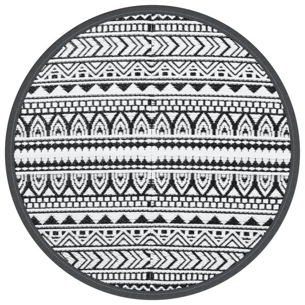 vidaXL āra paklājs, Ø160 cm, ARAKIL melns, PP