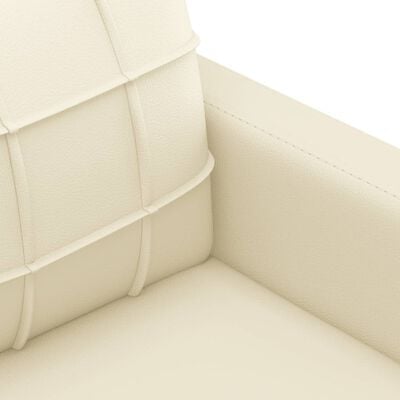 vidaXL atpūtas krēsls, krēmkrāsas, 60 cm, mākslīgā āda