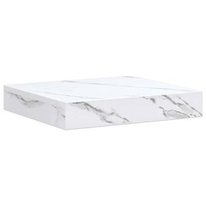 vidaXL Sienas plaukts Pie sienas Balts marmors 23 x 23,5 x 3,8 cm