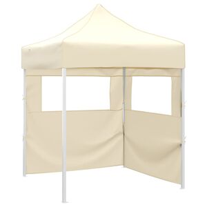 vidaXL saliekama nojume ar 2 sienām, krēmkrāsa, 2x2 m, tērauds