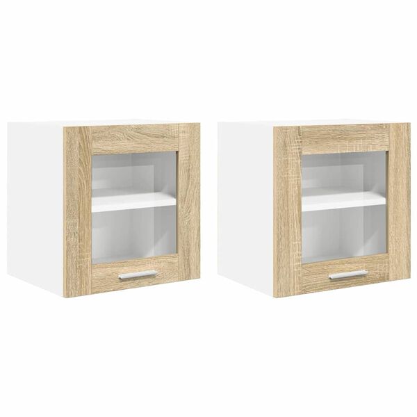 vidaXL Piekarams skapītis ar durvīm 2 pcs Sonoma ozols 40 x 31 x 40 cm
