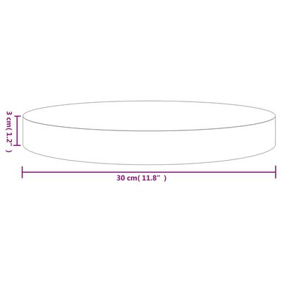 vidaXL galda virsma, Ø30x3 cm, apaļa, priedes masīvkoks