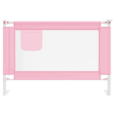 vidaXL bērnu gultas aizsargbarjera, rozā, 100x25 cm, audums