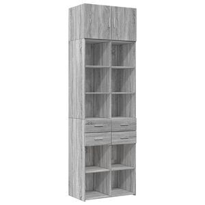vidaXL skapis, pelēka ozola, 70x42,5x225 cm, inženierijas koks