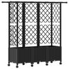vidaXL Pacelta gulta ar treliem un jumtu Melns 163,5 x 40 x 142 cm PP