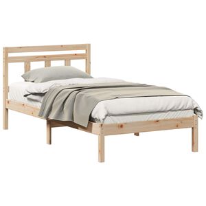 vidaXL Gultas rāmis Brūna 80 x 200 cm Ciets priedes koks