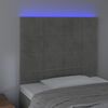 vidaXL gultas galvgalis ar LED, 80x5x118/128 cm, gai&scaron;i pelēks samts