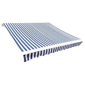 vidaXL nojumes maiņas jumts, zils un balts, 380x295 cm, poliesters