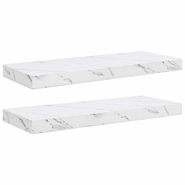 vidaXL Sienas plaukts 2 pcs Balts marmors 60 x 23,5 x 4 cm