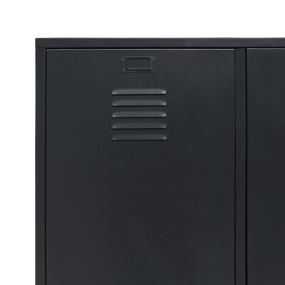 vidaXL drēbju skapis, 90x40x180 cm, industriāls stils, melns metāls