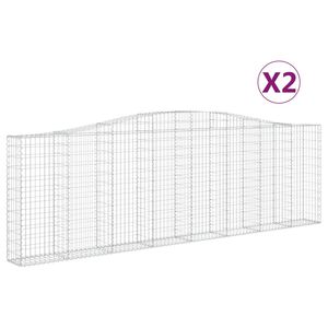 vidaXL arkveida gabiona grozi, 2 gb., 400x30x120/140cm, cinkota dzelzs