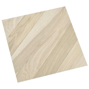 vidaXL Pa&scaron;līmējo&scaron;ie Grīdas Dēļi Beige Svītrots 30,5 x 30,5 cm 20 gab.