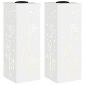 vidaXL Saules LED ceļa gaisma 2 gab. Silti balts 18 x 18 x 50 cm