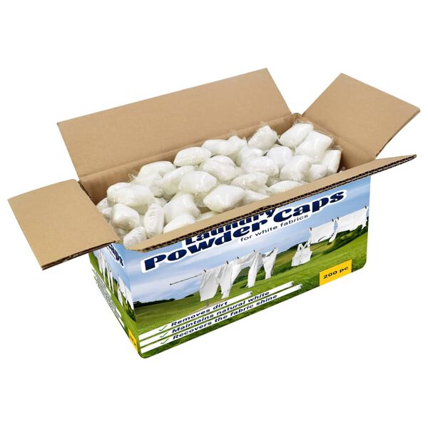 vidaXL veļas mazgā&scaron;anas kapsulas, 200 gab., baltam audumam