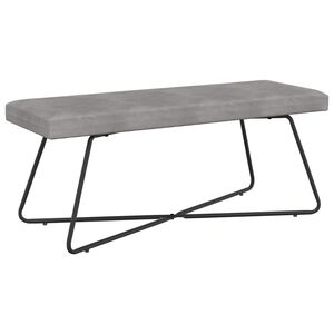 vidaXL sols Vienkrāsains Gai&scaron;i pelēka 110 x 40 x 45 cm Samts
