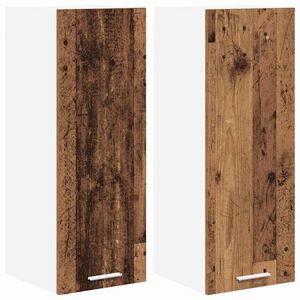 vidaXL Piekarams skapītis 2 pcs Vecs koks un balts 30 x 31 x 80 cm