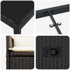 vidaXL Dārza ēdamgalds ar spilvenu 7 pcs Melna poliratāns