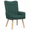 vidaXL atpūtas krēsls Tum&scaron;i zaļ&scaron; 63 x 67 x 94 cm Audums un saplāksnis
