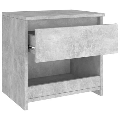vidaXL naktsskapīši, 2 gb., betona pelēki, 40x30x39 cm, skaidu plāksne