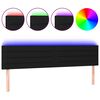 vidaXL gultas galvgalis ar LED, 160x5x78/88 cm, melns audums
