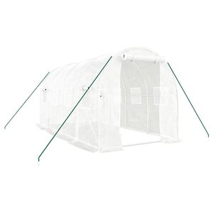 vidaXL siltumnīca ar tērauda rāmi, balta, 8 m&sup2;, 4x2x2 m